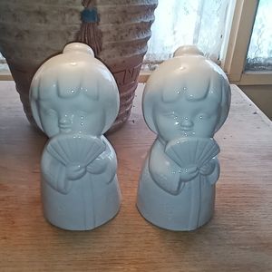 Pair of Benihana Collectible Tiki Mug Sakura Girl w/ Fan Geisha Dress